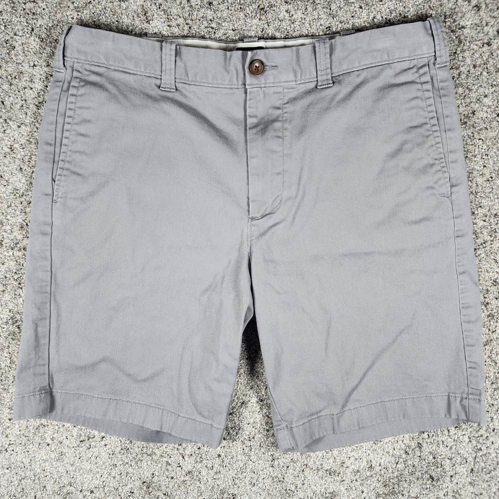 J.Crew Chino Shorts Mens 34 Gray 9 Inseam Stretch Cotton H5020 Excellent